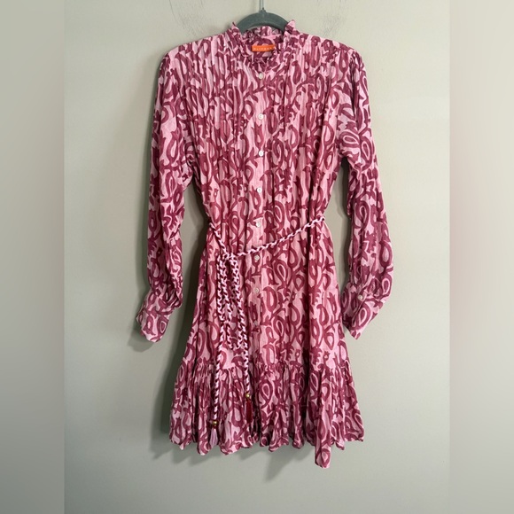 Oliphant Pink and White Patterned Dress - Picture 3 of 11